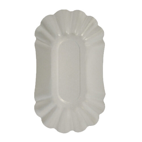 1.000 Pappschalen oval 10,5 cm x 20,5 cm x 35 cm weiss KU1