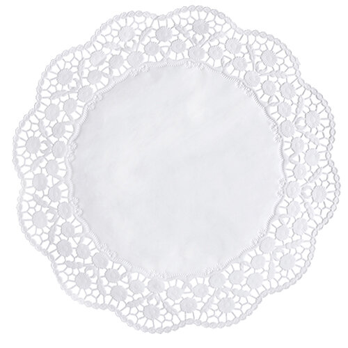 300 Tortenspitzen rund Ø 36 cm weiss