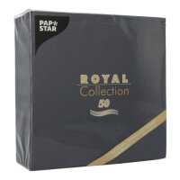 250 Servietten "ROYAL Collection" 1/4-Falz 40 cm x 40 cm schwarz