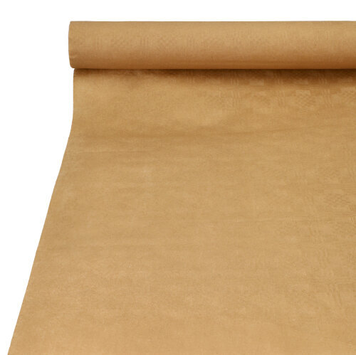 10x Papiertischtuch mit Damastprägung 25 m x 1 m natur