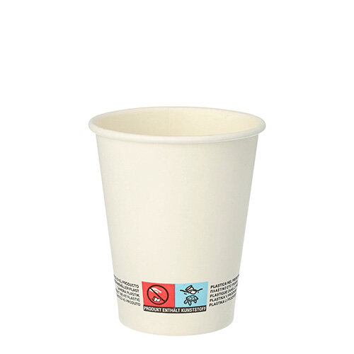 400 Trinkbecher, Pappe "To Go" 0,2 l Ø 8 cm · 9,1 cm weiss