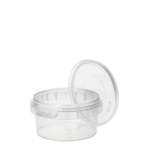 1000 Feinkostbecher, PP rund 80 ml Ø 6,9 cm · 3,65 cm transparent mit Originalitätsverschluss