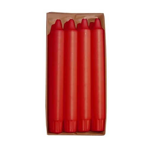 80 Kronkerzen Ø 2,4 cm · 20 cm rot aus 100 % Stearin
