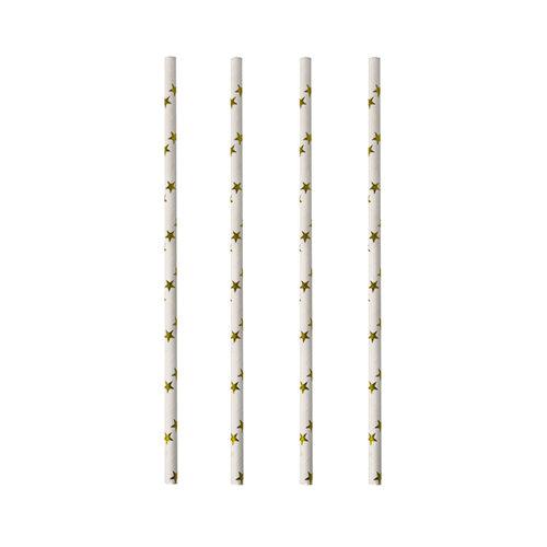 500 Trinkhalme, Papier Ø 6 mm · 20 cm "Stars"