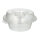 100 Feinkost- und Salatschalen mit Klappdeckel PP rund 1400 ml 11,4 cm x 22 cm x 21,5 cm transparent mit Dipfach