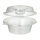 100 Feinkost- und Salatschalen mit Klappdeckel PP rund 1400 ml 11,4 cm x 22 cm x 21,5 cm transparent mit Dipfach