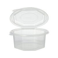 300 Verpackungsbecher mit Klappdeckeln, PP 8-eckig 750 ml...