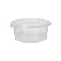 300 Verpackungsbecher mit Klappdeckeln, PP 8-eckig 750 ml...