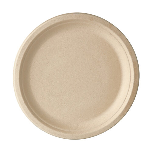 500 Teller, Zuckerrohr "pure" ungeteilt Ø 26 cm · 2 cm natur