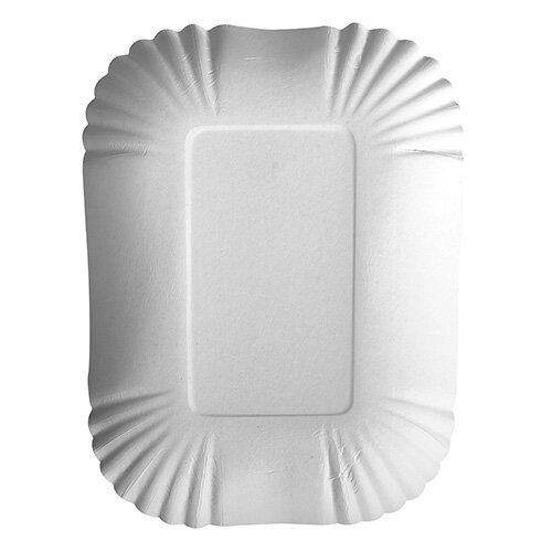 500 Schalen, Pappe eckig 13 cm x 17,5 cm x 3 cm weiss