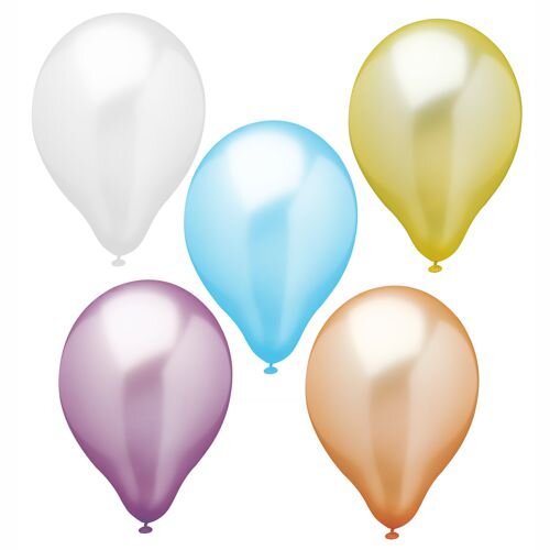 120 Luftballons Ø 25 cm farbig sortiert "Pearly"