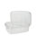550 Feinkostbecher, PP eckig 200 ml 3,5 cm x 8,6 cm x 10,9 cm transparent mit Originalitätsverschluss