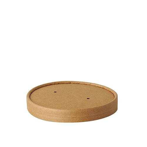 500 Deckel für Suppenbecher, Pappe rund Ø 11,5 cm · 1,6 cm braun