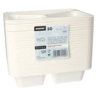 500 Mikrowellenschalen, PP 3-geteilt 1095 ml 4,9 cm x 22,7 cm x 17,8 cm weiss