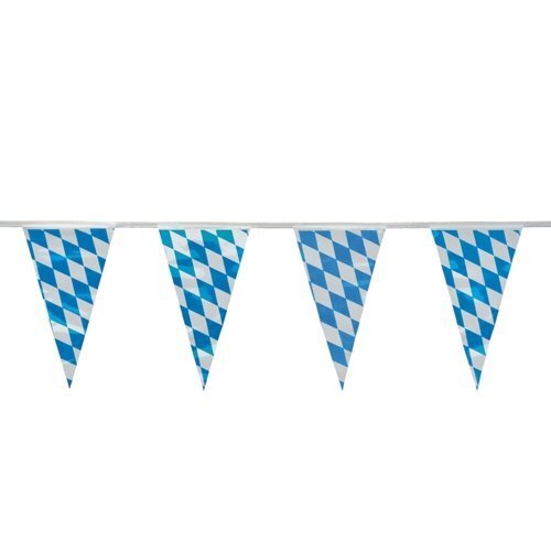 PS Wimpelkette Folie "Bayrisch Blau" 4 m Deko Oktoberfest Wetterfest Blau Weiß
