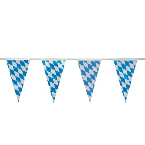 Wimpelkette Folie "Bayrisch Blau" 4 m Deko Oktoberfest Wetterfest Blau Weiß
