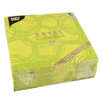 250 Servietten "ROYAL Collection" 1/4-Falz 40 cm x 40 cm limonengrün "Bubbles"