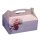 15 Gebäck-Kartons, Pappe eckig 26cm x 22cm x 9cm rosé mit Tragegriff