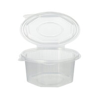 500 Verpackungsbecher mit Klappdeckeln, PP 8-eckig 500 ml...
