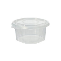 500 Verpackungsbecher mit Klappdeckeln, PP 8-eckig 500 ml...