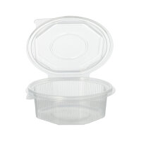 500 Verpackungsbecher mit Klappdeckeln, PP 8-eckig 375 ml...