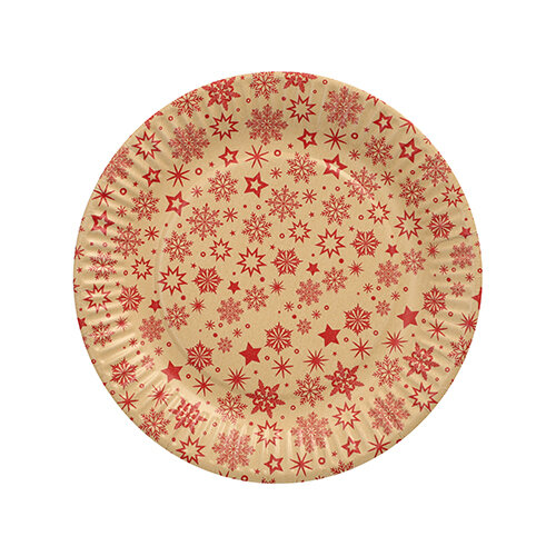 240 Teller, Pappe rund Ø 18 cm "Snöflinga"