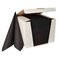 100 Servietten "ROYAL Collection" 1/4-Falz 40 cm x 40 cm tiefschwarz