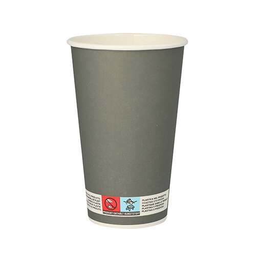 400 Trinkbecher, Pappe 0,4 l Ø 9 cm · 13,5 cm grau "Beer"