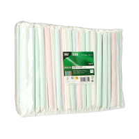 1200 Bubble Tea Halme, Papier Ø 12 mm · 20 cm farbig sortiert einzeln gehüllt, einseitig spitz