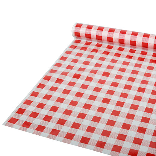 Tischdecke, Folie 50 m x 80 cm rot "Karo"