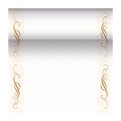 4x Tischläufer, stoffähnlich, PV-Tissue Mix "ROYAL Collection" 24 m x 40 cm gold "Megan"