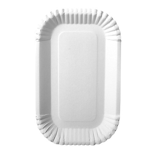 600 Schalen, Pappe "pure" eckig 15 cm x 23 cm x 2 cm weiss