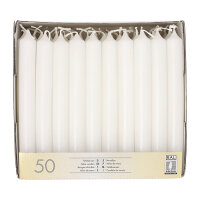 200 Tafelkerzen Ø 2,1 cm · 19,6 cm weiss