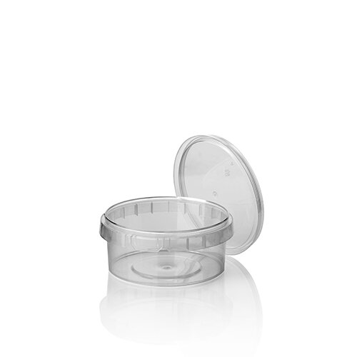 432 Feinkostbecher, PP 240 ml Ø 9,5 cm · 5,6 cm transparent mit Originalitätsverschluss