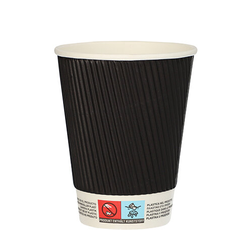 500 Trinkbecher, Pappe "To Go" 0,3 l Ø 9 cm · 11 cm Ripple Wall