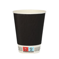 500 Trinkbecher, Pappe "To Go" 0,3 l Ø 9 cm · 11 cm Ripple Wall