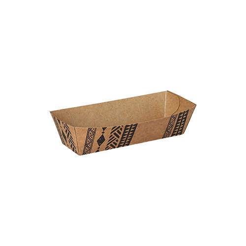 500 Snacktrays, Pappe 3 cm x 6,5 cm x 10,5 cm braun "Maori"