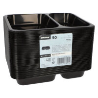 500 Mikrowellenschalen, PP 2-geteilt 866 ml 3,2 cm x 22,7 cm x 17,8 cm schwarz