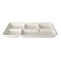 125 Menü-Trays, Zuckerrohr "pure" 5-geteilt 2,4 cm x 21,6 cm x 31,7 cm weiss
