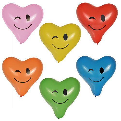 72 Luftballons Ø 28 cm farbig sortiert "Heart - Blinky" large