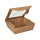 120 Feinkostboxen, Pappe mit Sichtfenster aus PLA eckig 650 ml 4,5 cm x 12 cm x 12 cm braun "100% Fair"
