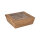 120 Feinkostboxen, Pappe mit Sichtfenster aus PLA eckig 650 ml 4,5 cm x 12 cm x 12 cm braun "100% Fair"
