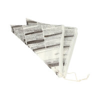 1000 Spitztüten, Pergament-Ersatz 27 cm x 19 cm x 19 cm "Newsprint" Füllinhalt 125 g, fettdicht