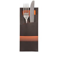 520 Bestecktaschen 20 cm x 8,5 cm "Stripes" inkl. farbiger Serviette 33 x 33 cm 2-lag.