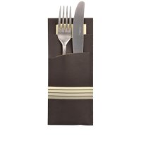 520 Bestecktaschen 20 cm x 8,5 cm "Stripes" inkl. farbiger Serviette 33 x 33 cm 2-lag.