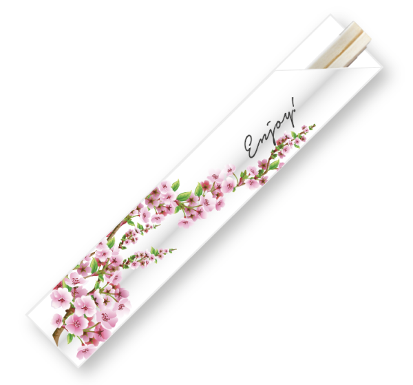 100 Essstäbchen "Sakura" aus Bambus