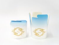 500 Foodbox "Dragon" blau 24oZ. Nudelbox - Asia To Go Box aus Pappe