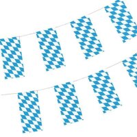 Flaggenkette Papier 10 m "Bayrisch Blau"...