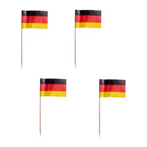 200 Deko-Picker 8cm "Deutschland" Flaggenpicker / Fahnenpicker / Partypicker