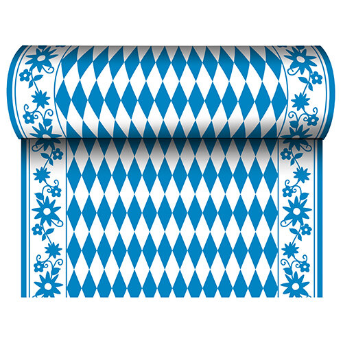 24 m x 40cm Tischläufer, stoffähnlich, Airlaid "Bayrisch Blau" auf Rolle, lackiiert